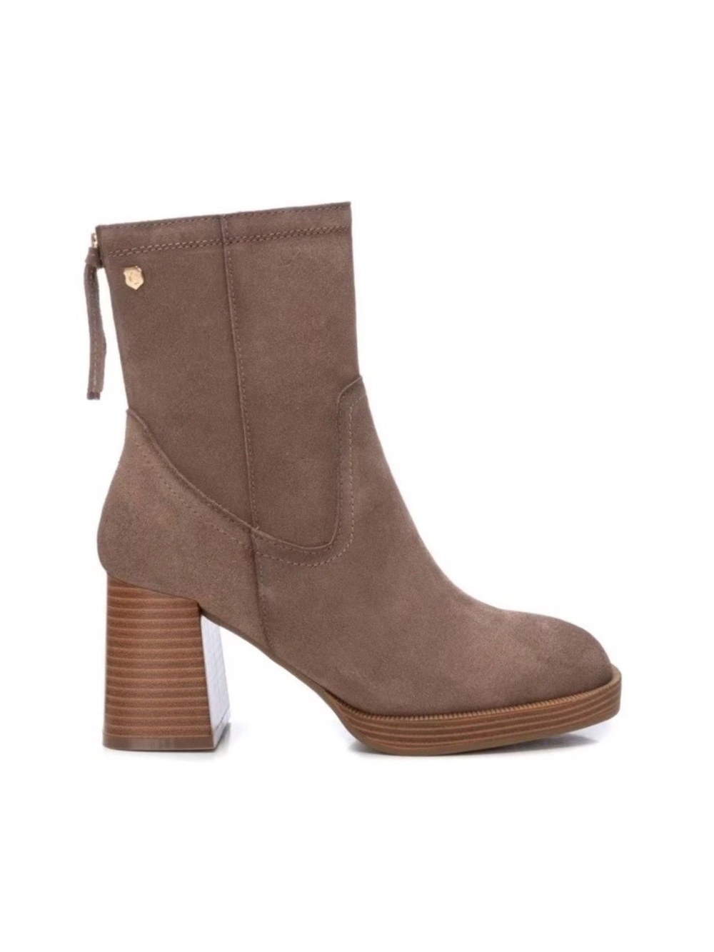 Carmela Suede Leather Ankle Boots Block Heel Zip Booties 7.5 Boho Western
